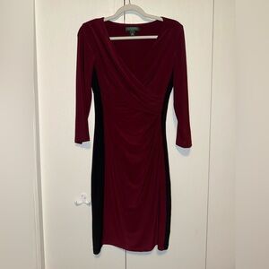 Lauren by Ralph Lauren Womens Surplice Jersey Dress